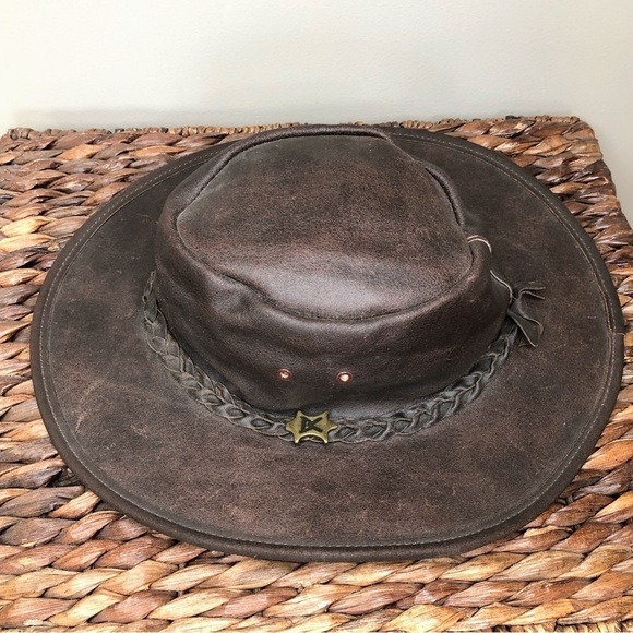 Brown Leather Indiana Jones Hat - Picture 1 of 7